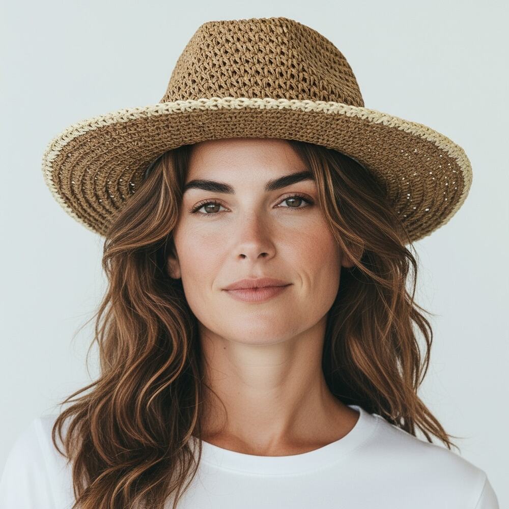 Rachel Zoe Paper Sun Hat NWT Women's One Size Tan Beachy Resort Coastal Boho
